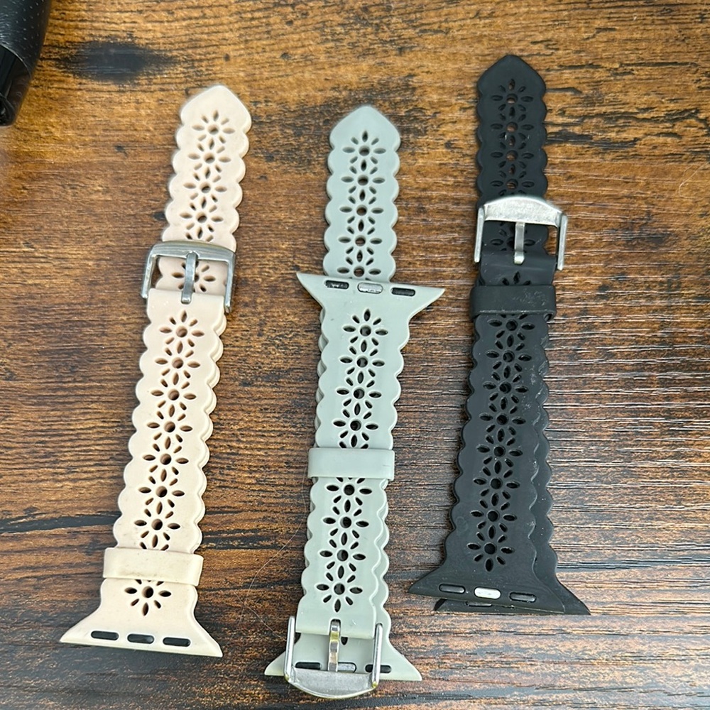 Elegant 38mm Apple Watch Bands Set - Black, Gray, Pink